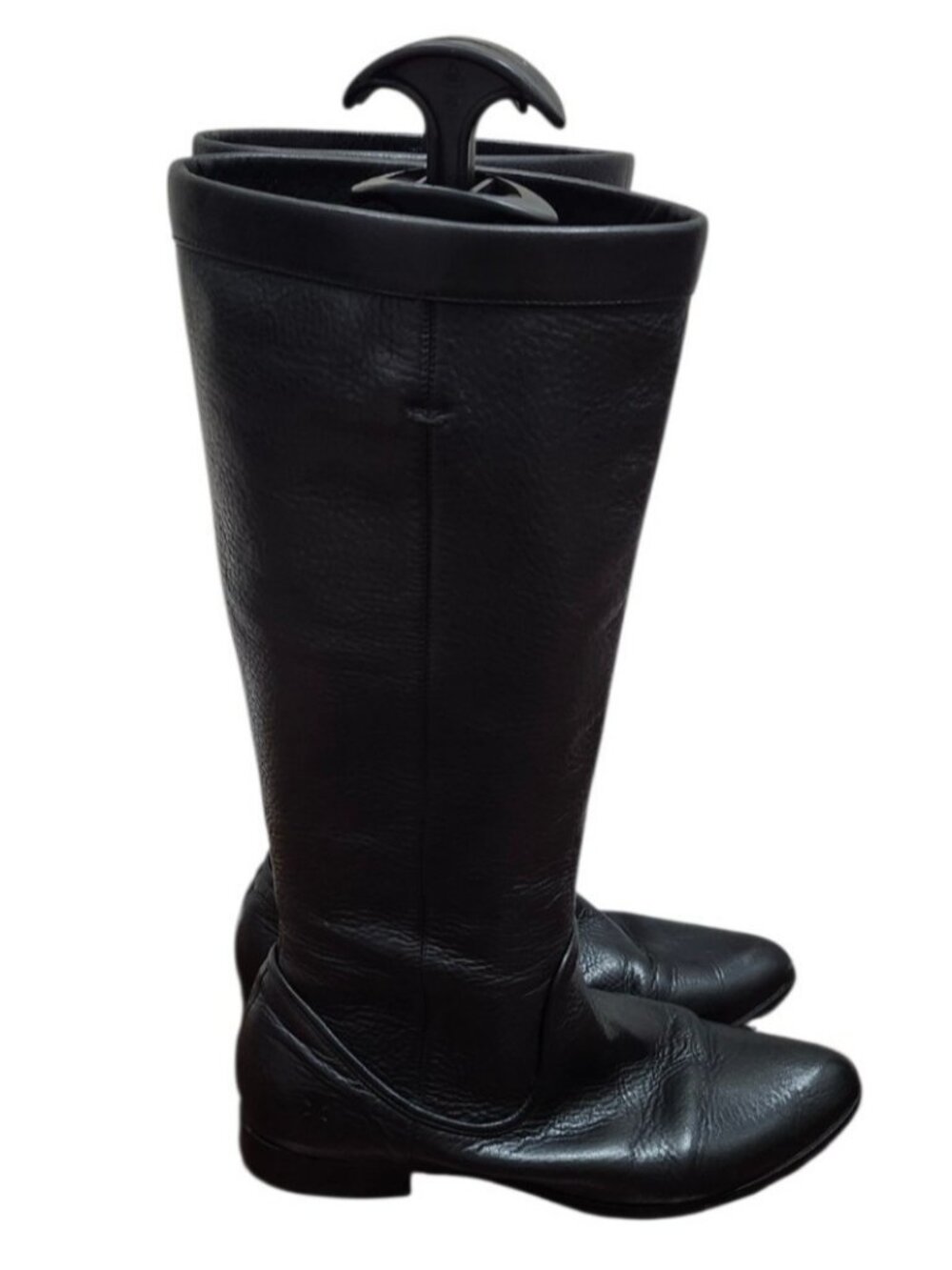Frye Cindy Slouch Tall Riding Boots Black Pebbled Leather Knee High Women’s 8.5 - Picture 5 of 15